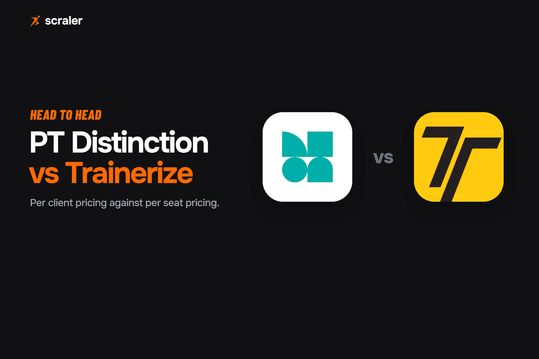 The PT Distinction and Trainerize app icons side by side, above the head to head comparison