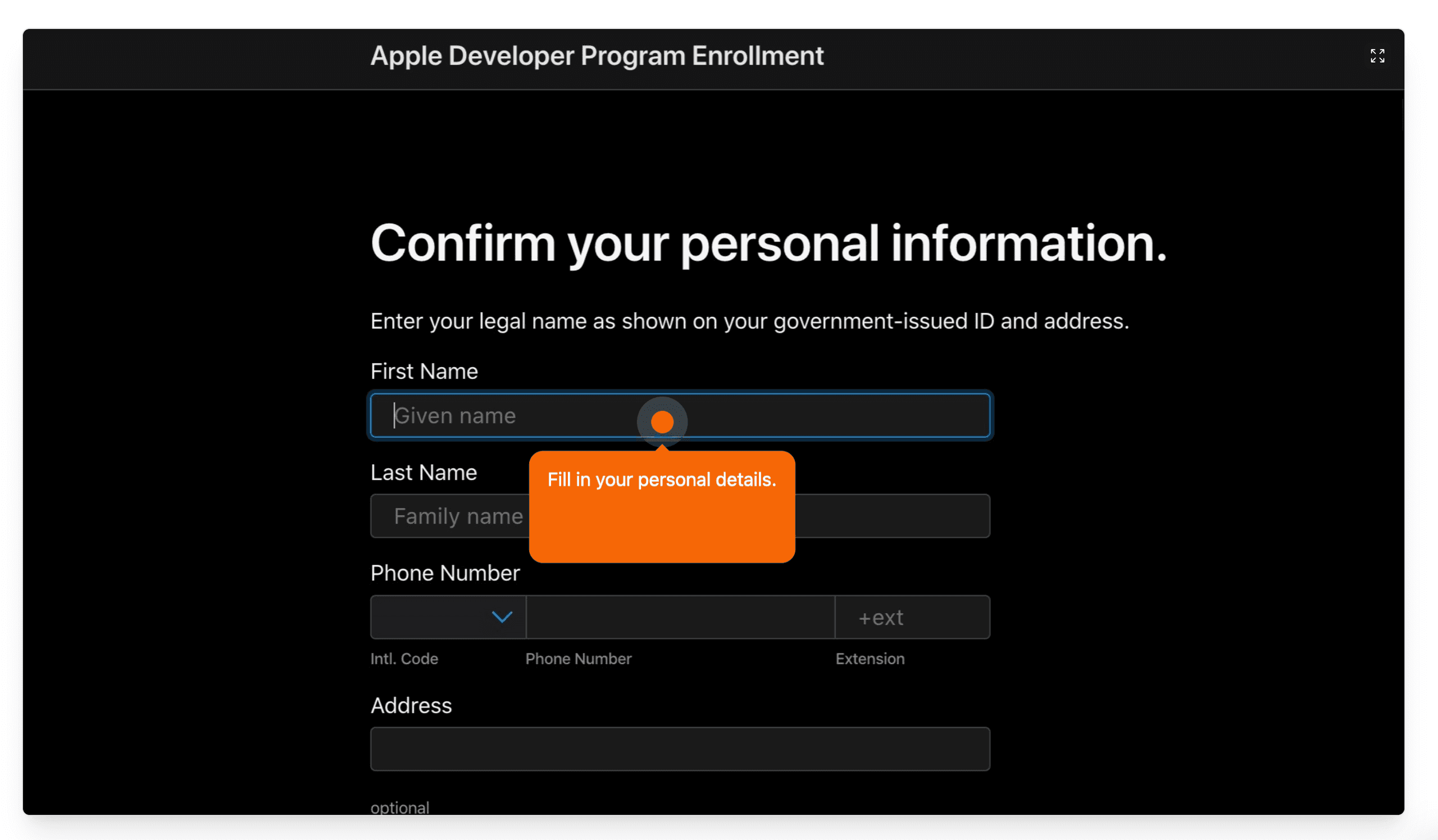 Personal information