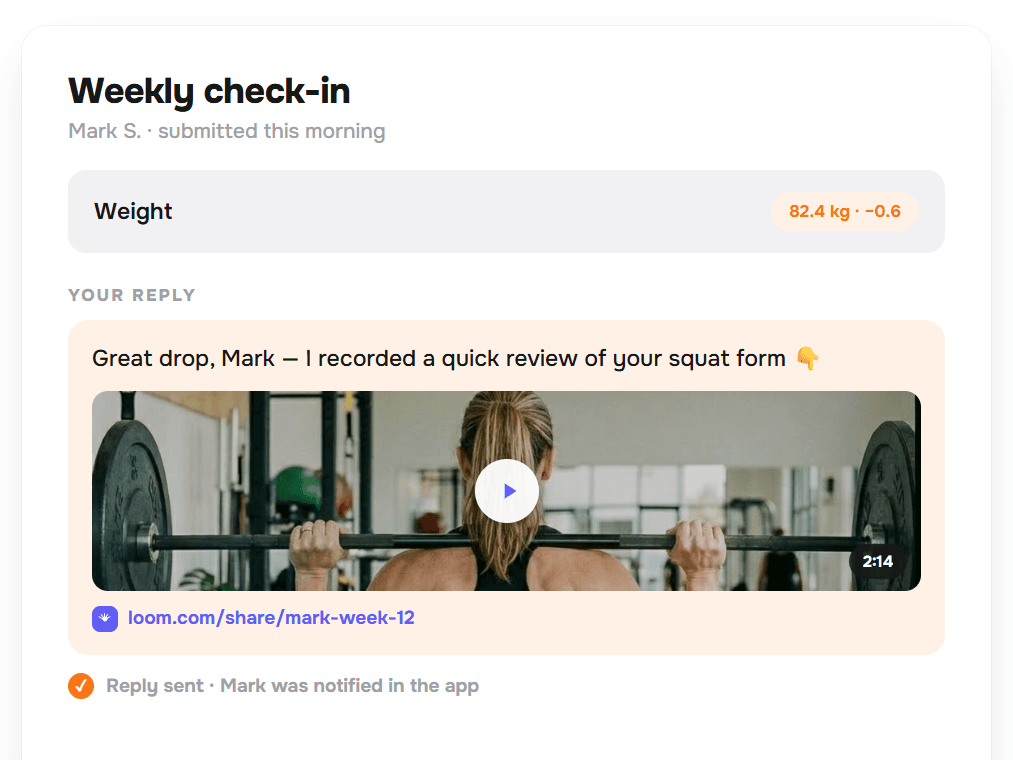 Reply directly to check-ins