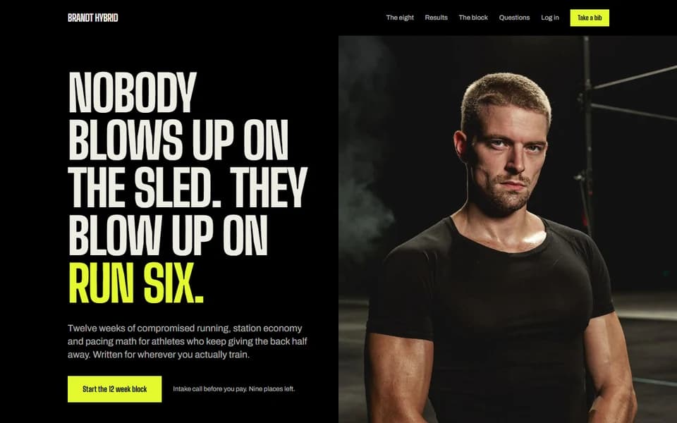 Brandt Hybrid landing page on desktop