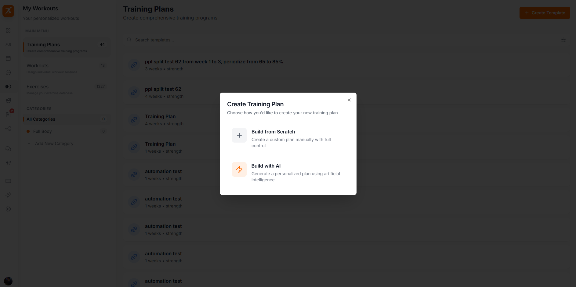 Choose creation method