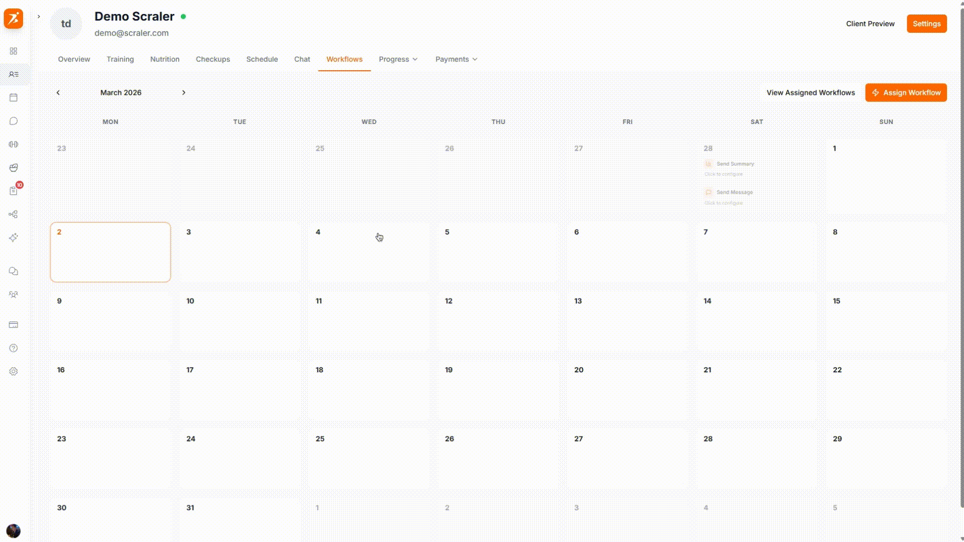 Scheduling a workflow action