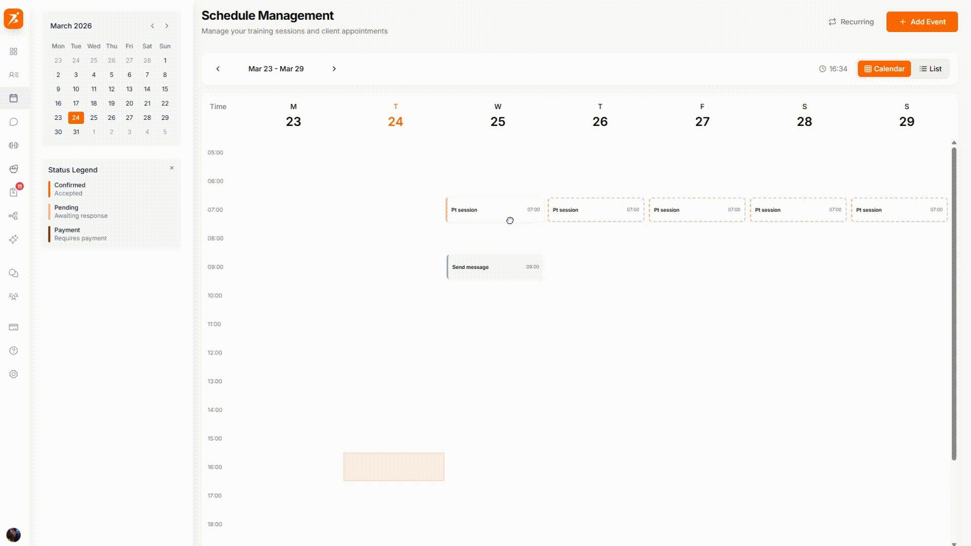 Drag and drop rescheduling