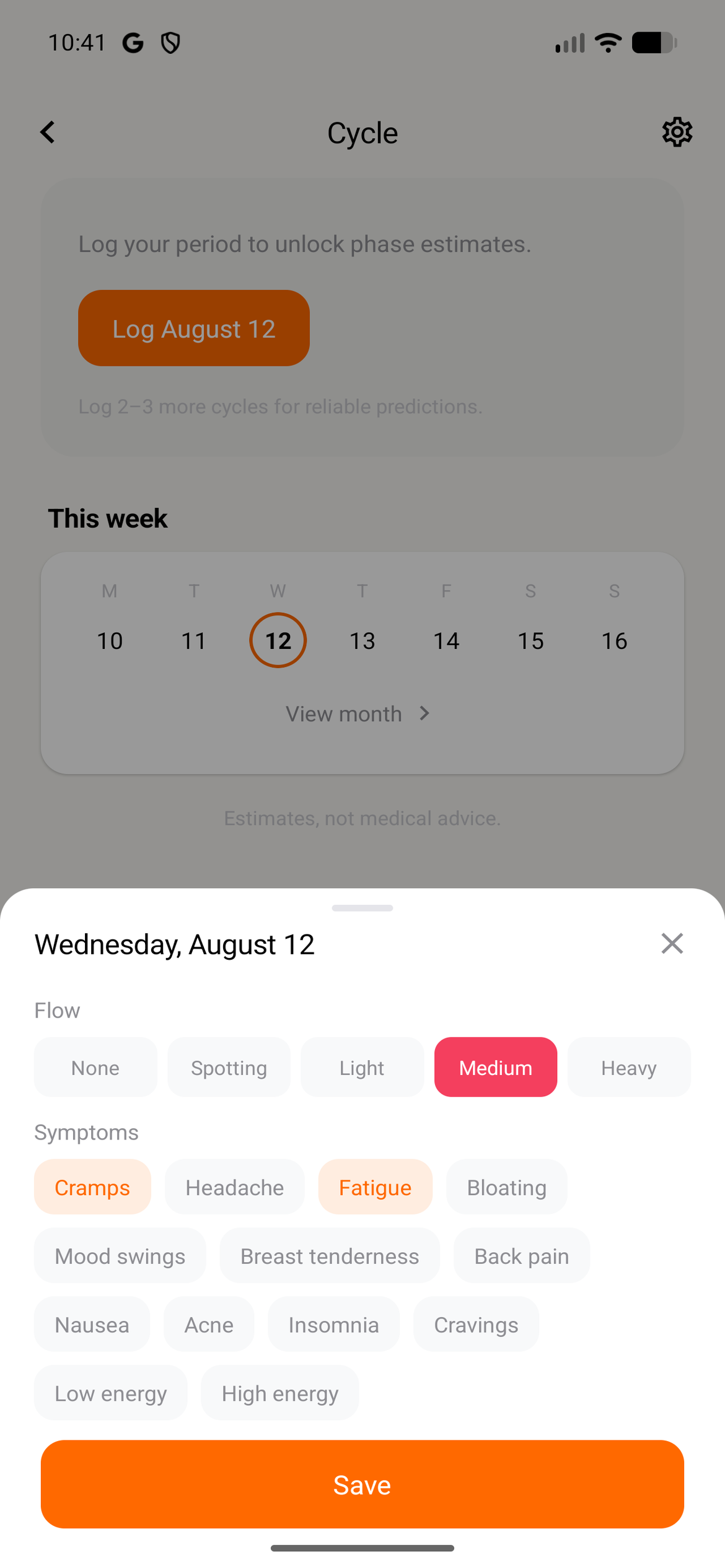 Client cycle tracker
