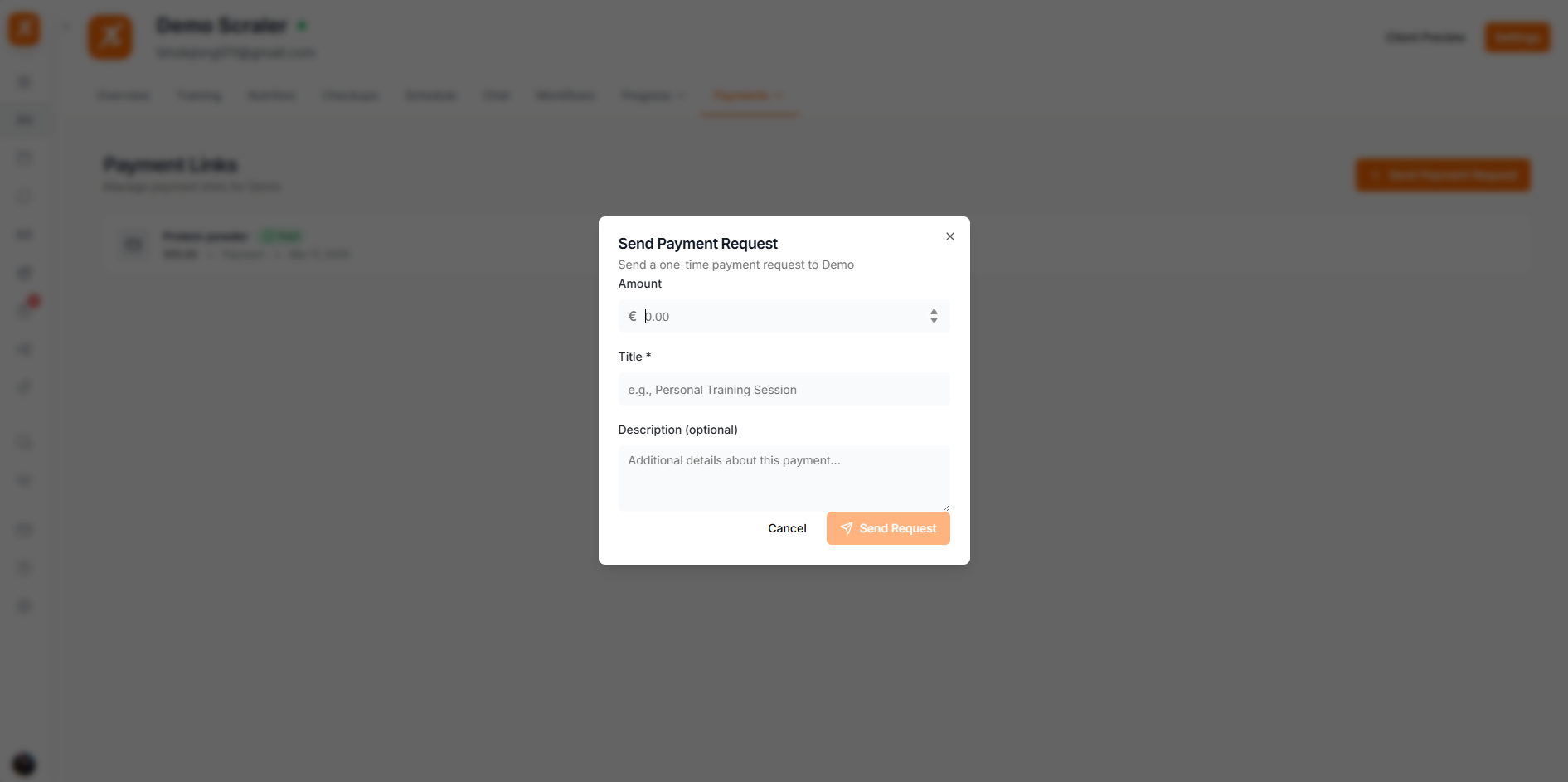 Send payment request