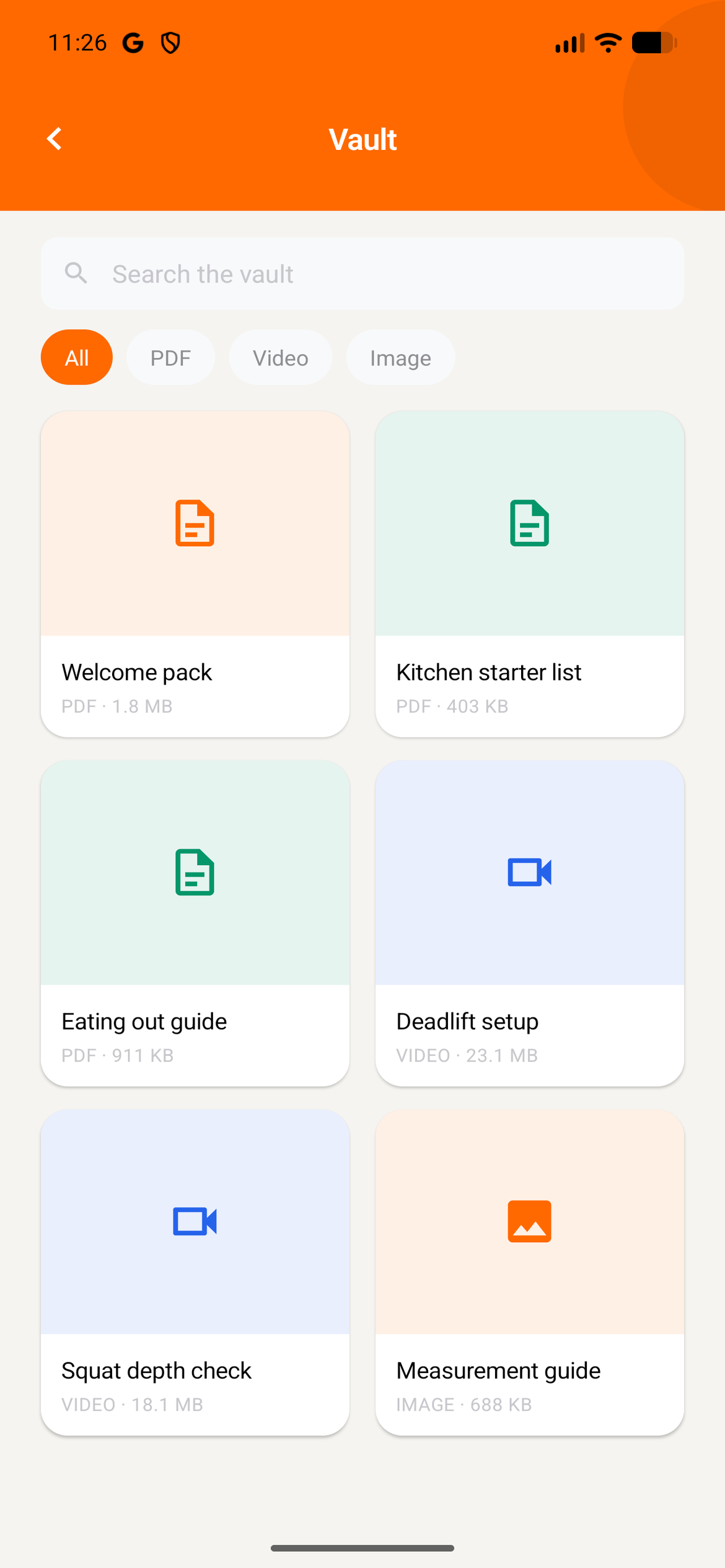 Client resources vault