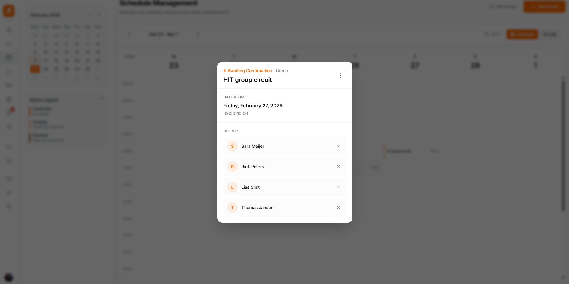 Group appointment detail