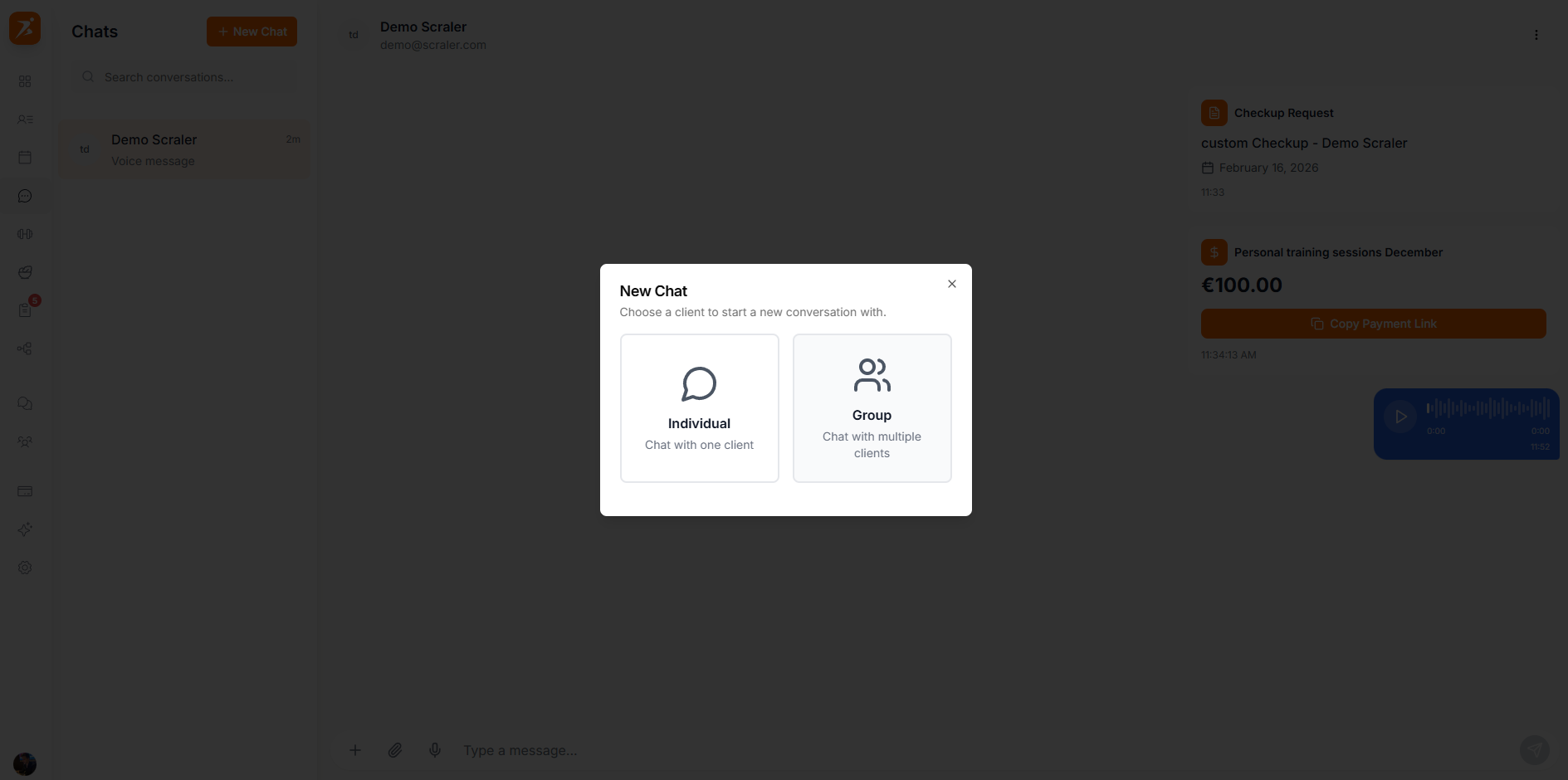 Group chat creation and settings