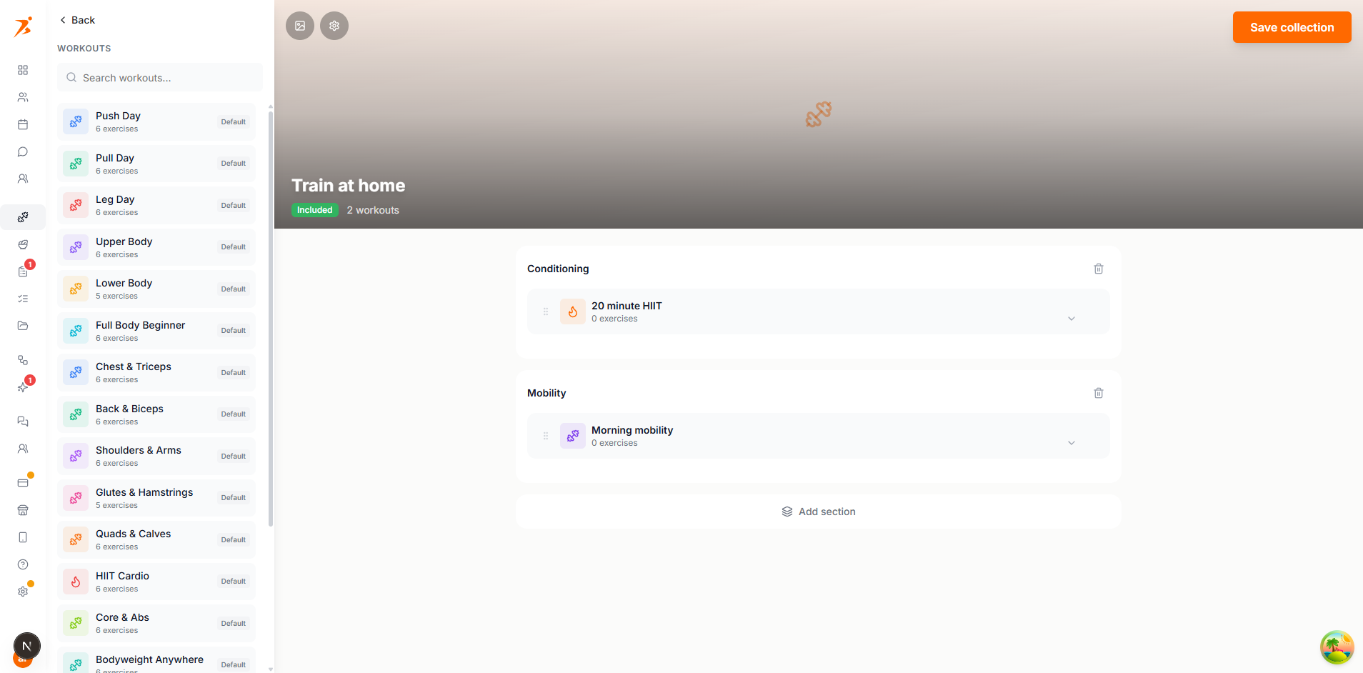 On-demand collection editor