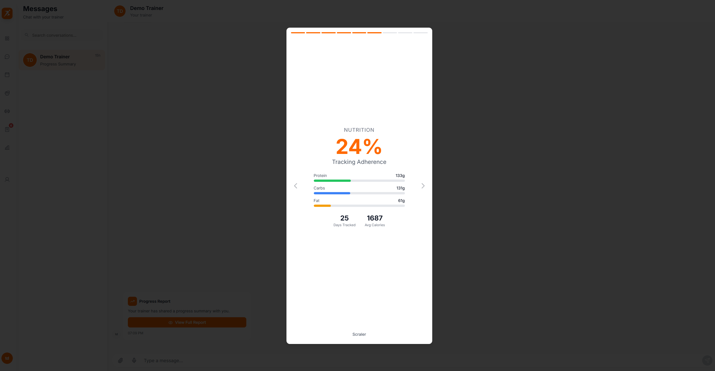 Summary sent in chat