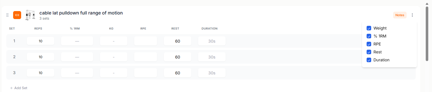 Weight configuration