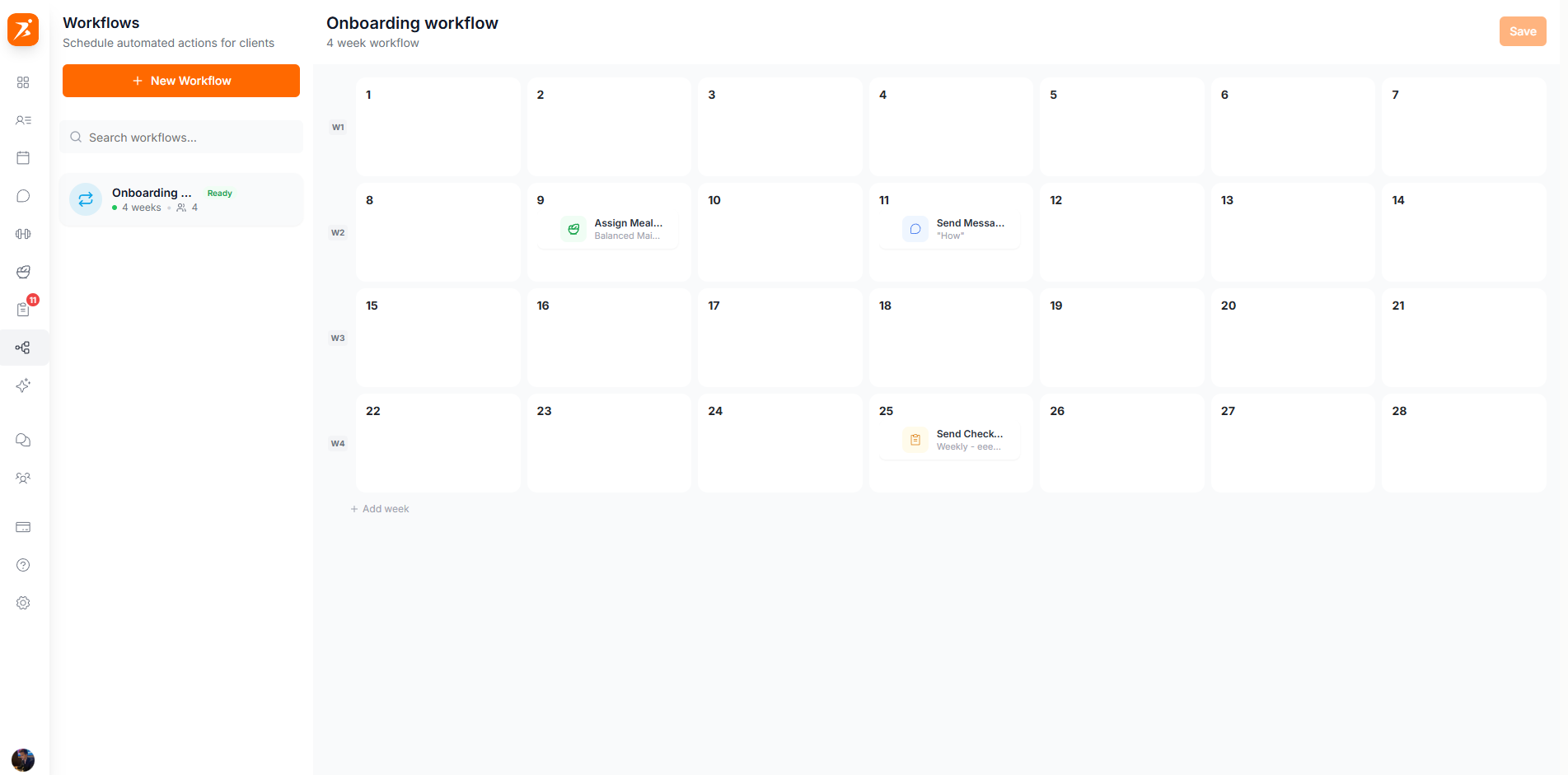 Workflow builder interface