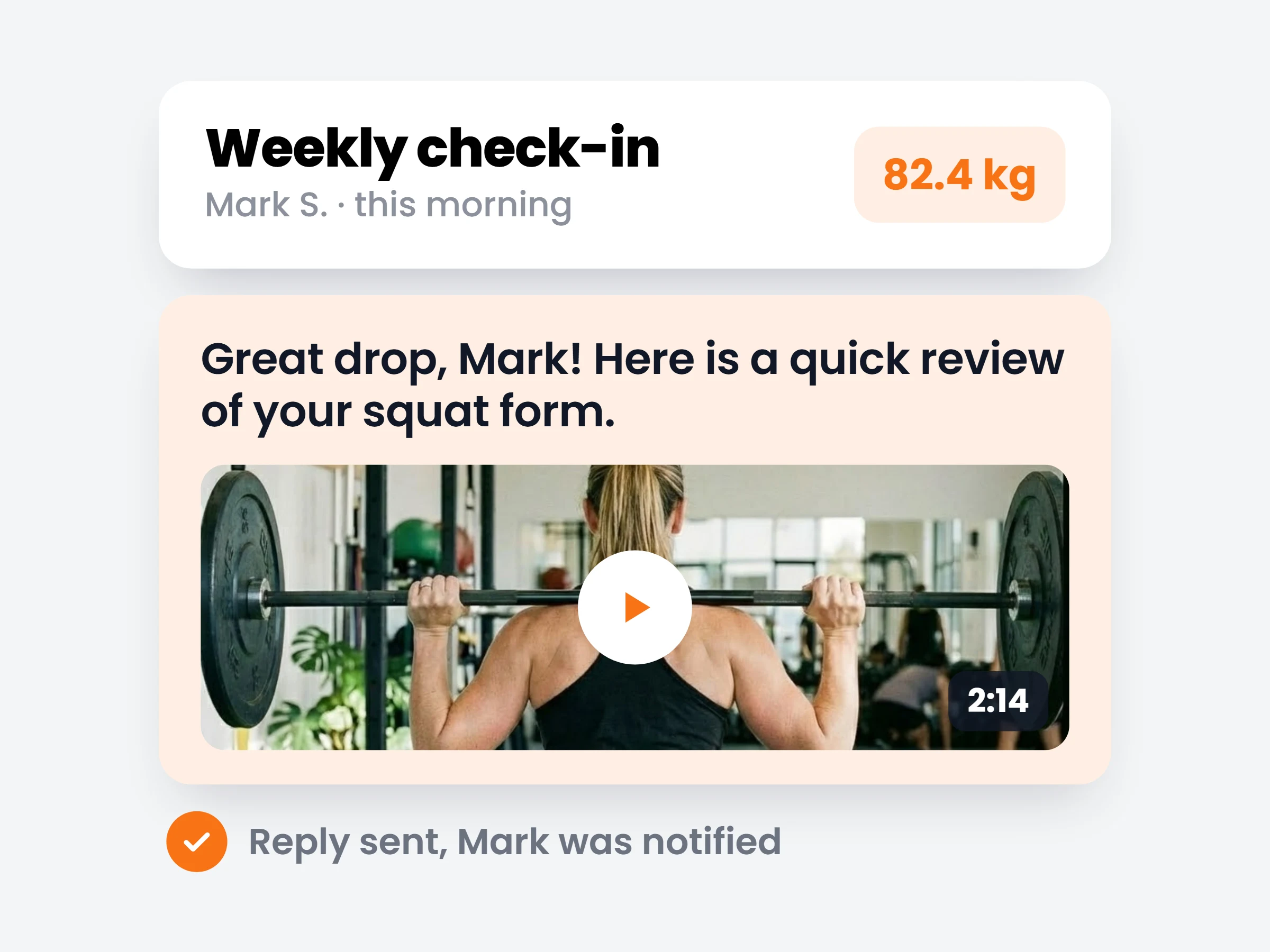 Reply directly to check-ins