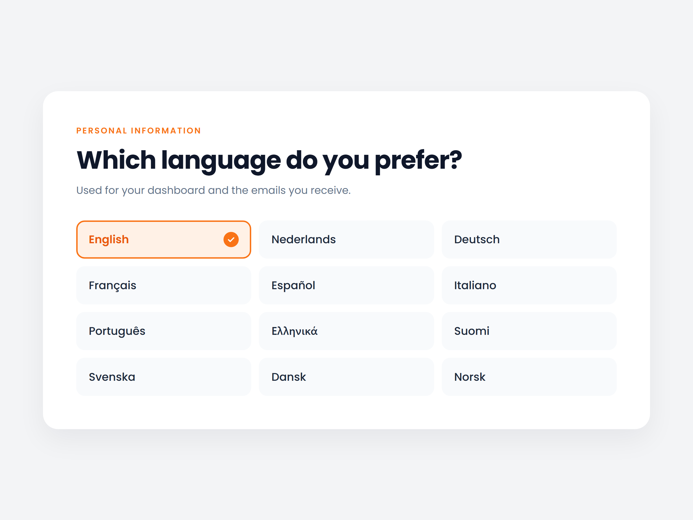 Preset client languages and translated emails