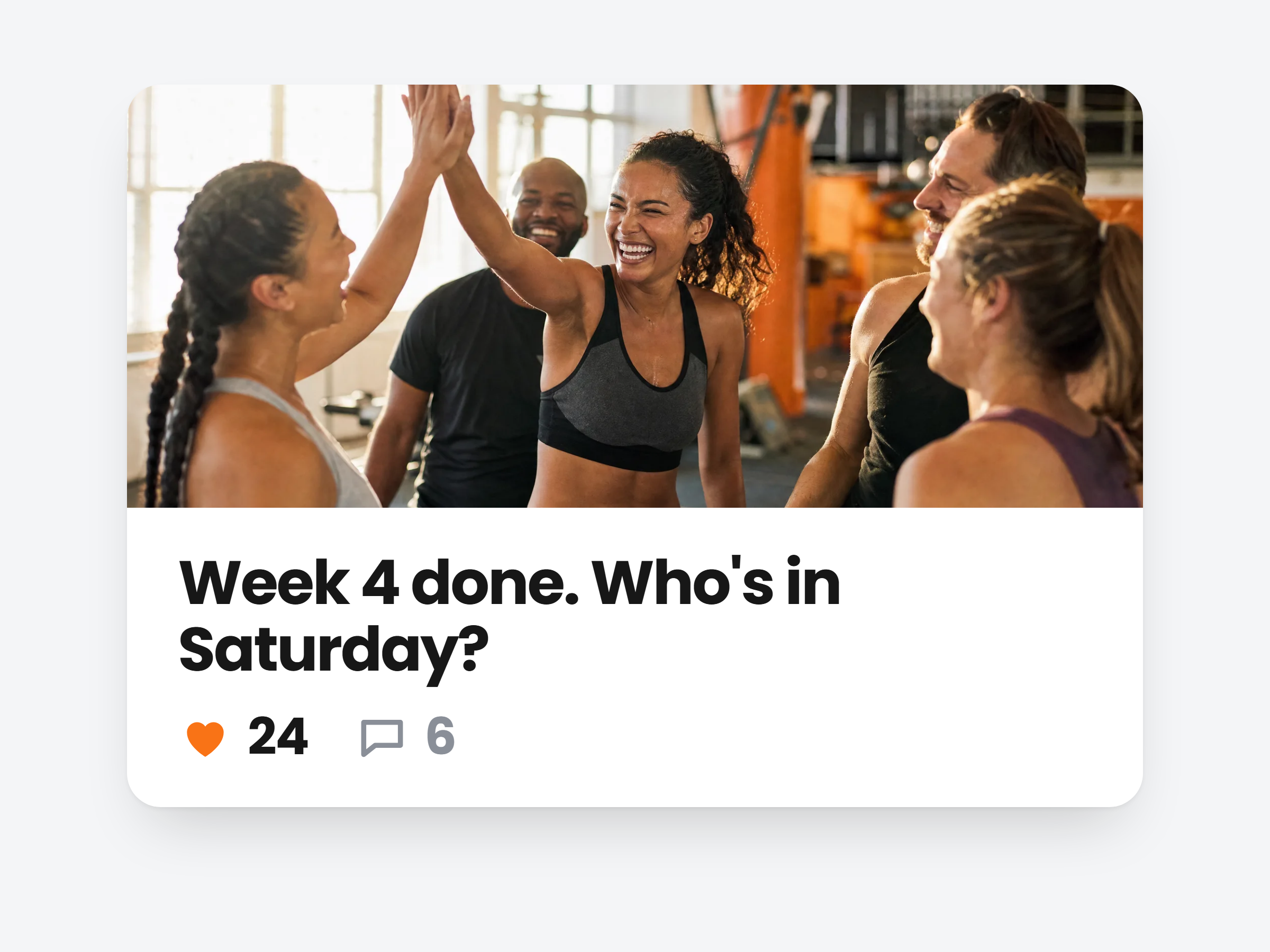 A community post with likes and comments