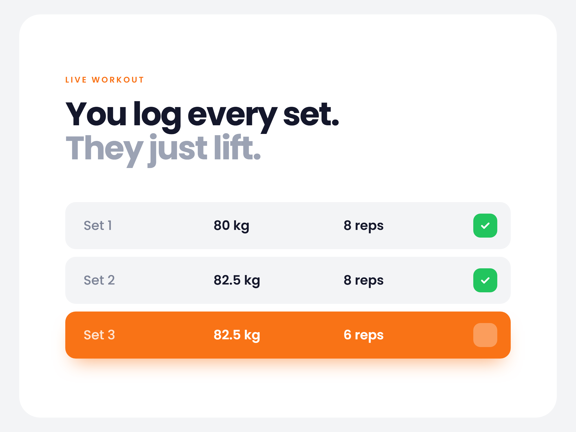 Live workout: log the session while you coach it