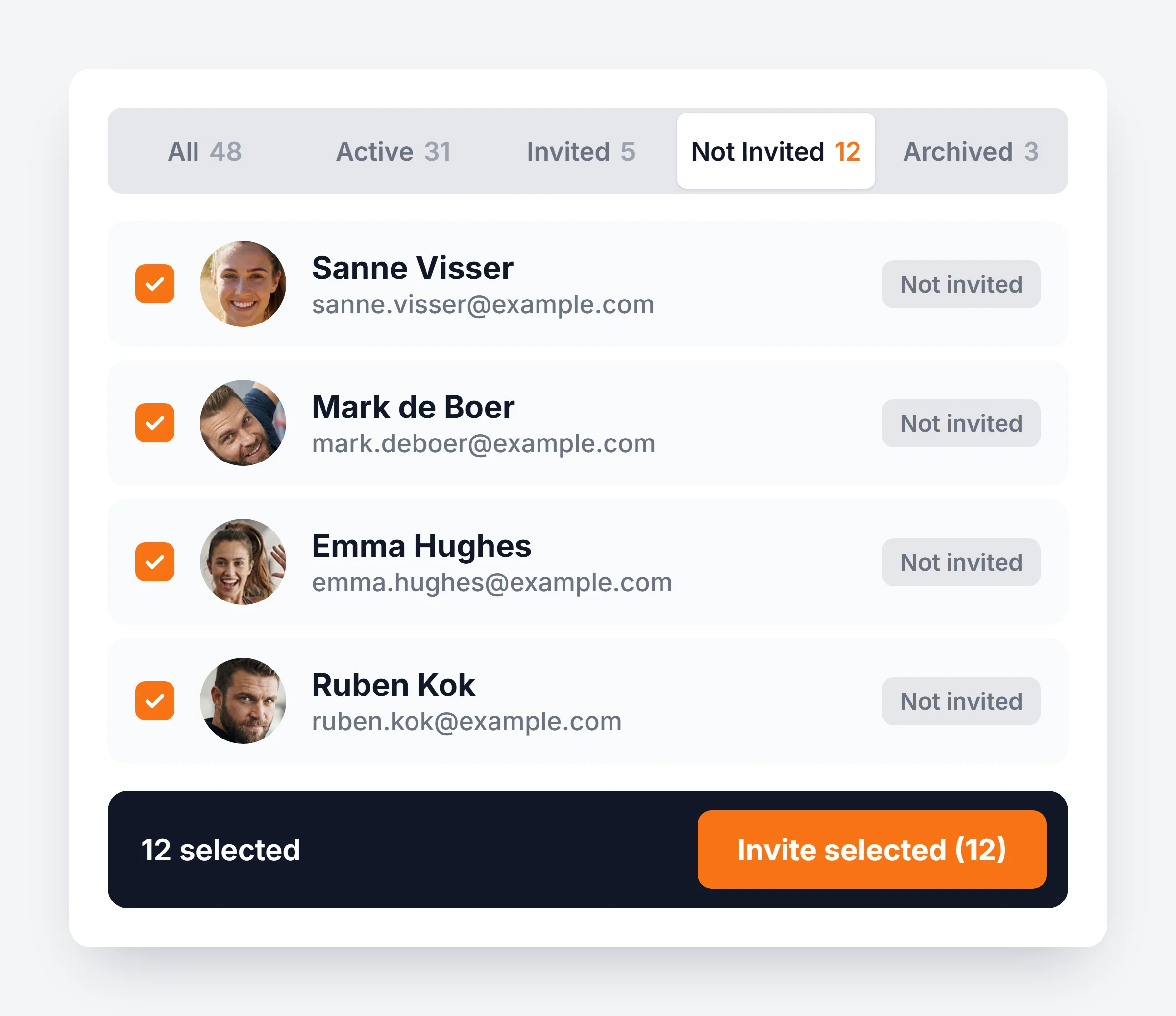 Import and invite in one go
