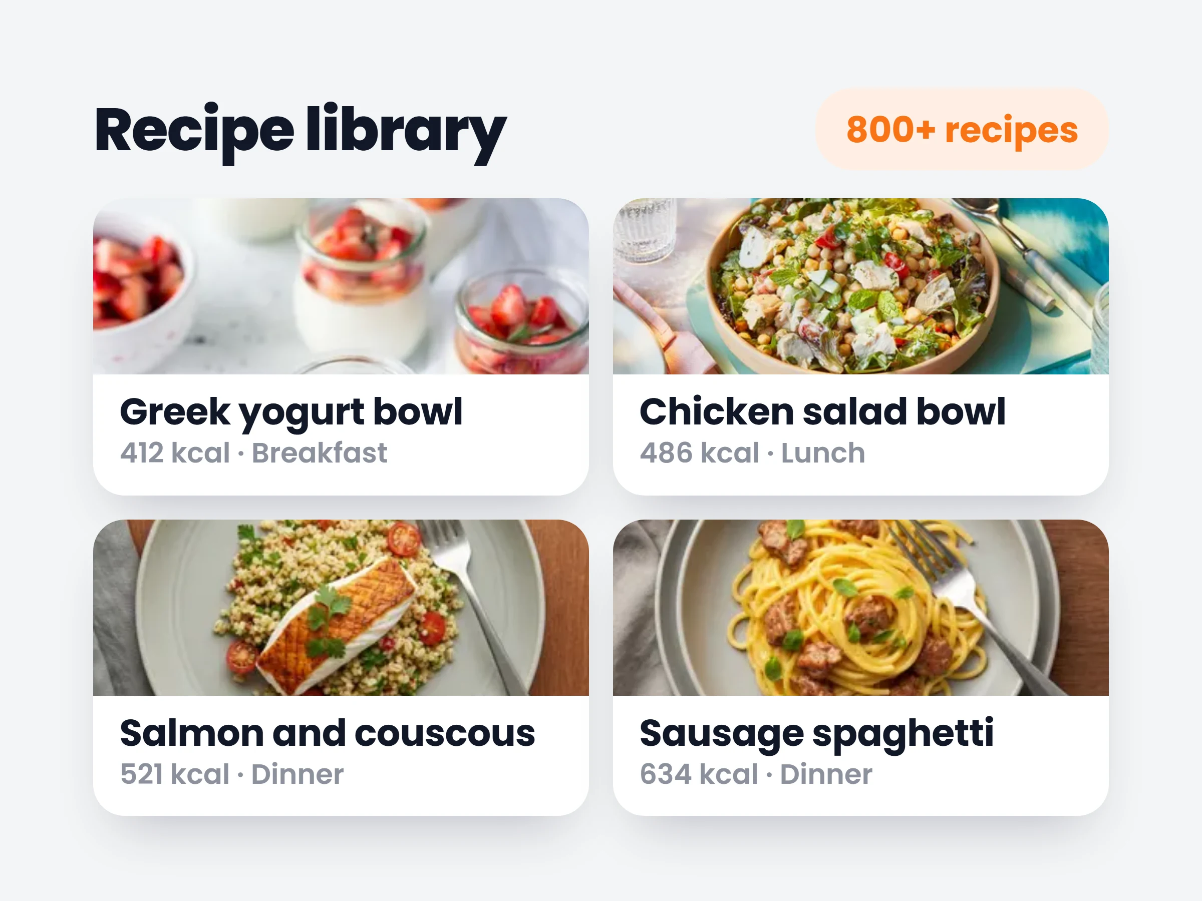 A recipe library, 800+ recipes strong
